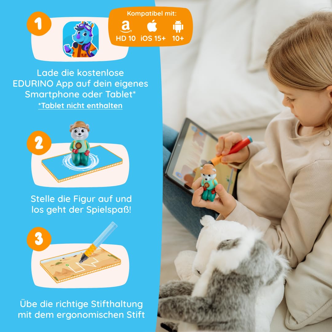 Edurino Figur ASA Welt der Tiere bis 10 (Stufe 2) ab 4 Jahren inkl. App | Innovatives & digitales Lernspiel | Vielfältige Tierwelten erkunden | Lebensräume erforschen