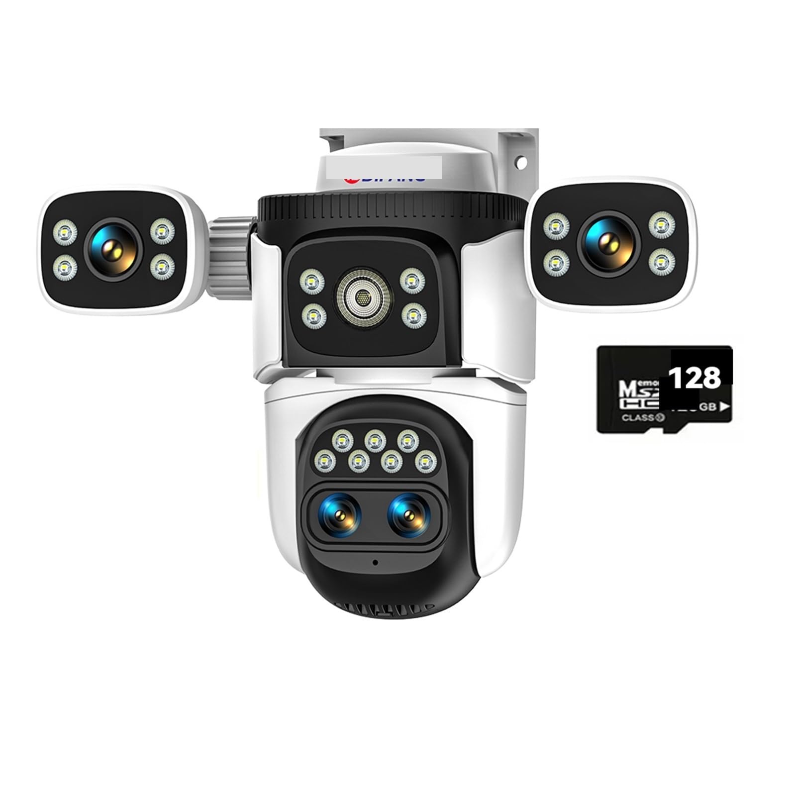 Oshpmbdlyfj Uk Plug 10K Security Protection Wifi6 Camera Outdoor Three Screen 20Mp Cctv External Ip Cam 10X Zoom 8K 15Mp Video Surveillance Camera(,10K Cam 128G)
