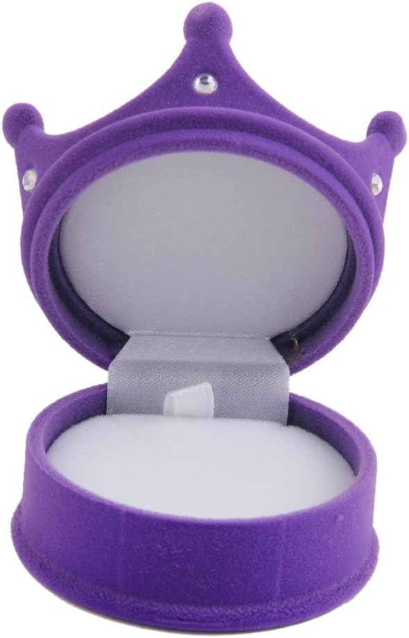 Importe Velvet Ring Jewelry Display Storage Box Gift Case Organizer Purple Crown S