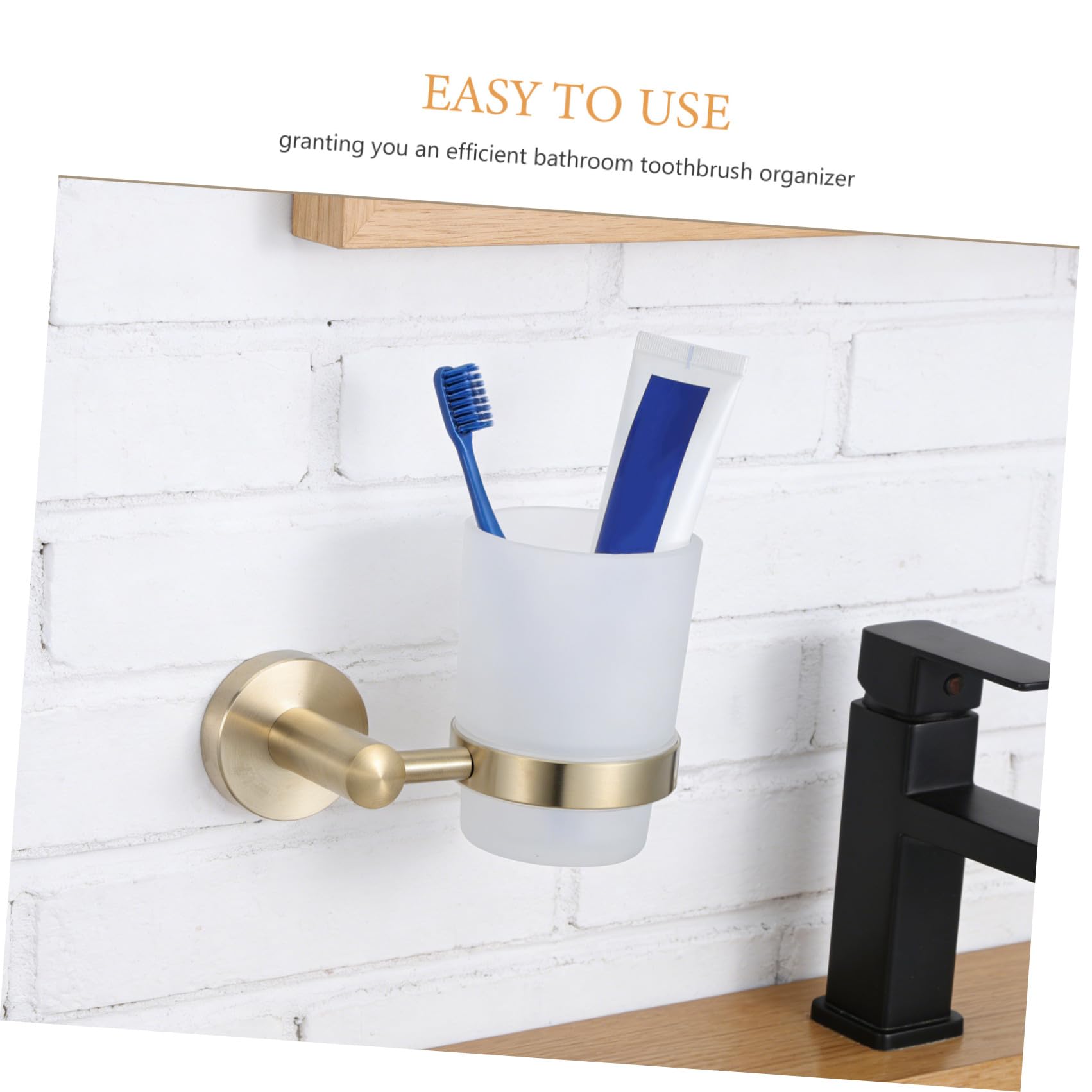 Portacepillos de Dientes de Pared para Baño Vaso de Vidrio