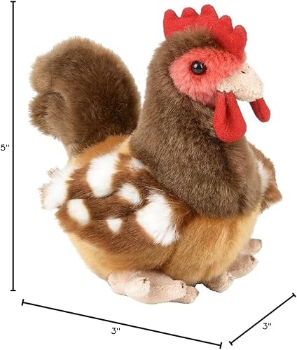 Miniatura 8 de Forest & Twelfth Gallo de peluche de 6 pulgadas, juguete de peluche suave, lindo animal de peluche para niños y niñas, pequeños animales de peluche
