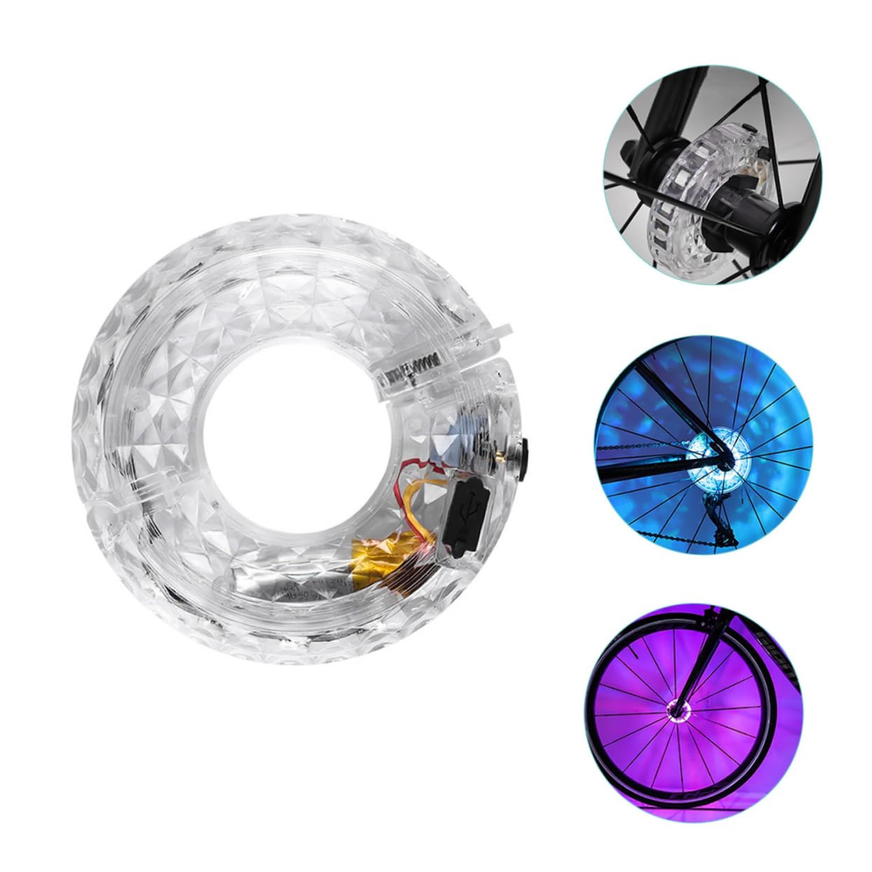 YARNOW 3pezzi per Ruote LED Ricaricabile USB e Resistente Urti Accessorio per Ciclisti Creativi e Sportivi per e