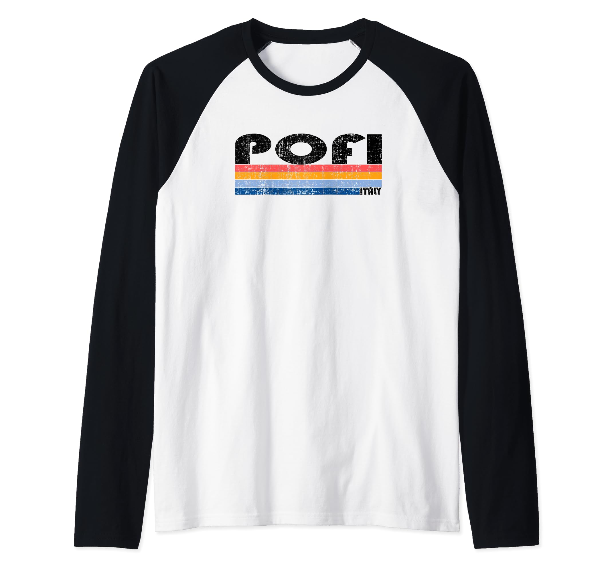 Pofi, Italy Retro 70s 80s Style Raglan Baseball Tee