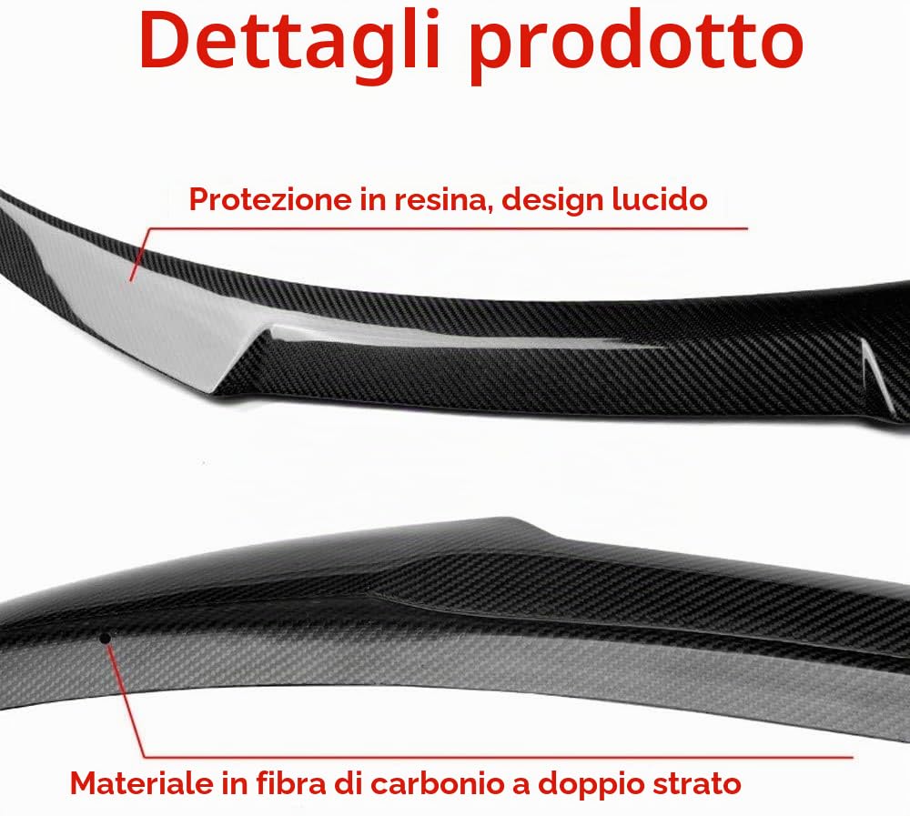 Fibra Carbonio Auto Spoiler Alettone Posteriore per BMW 2/3/4 Series F22 E90 E92 E93 F32 F33 F36 M4/F82 M4/F83 F10 F18 G30 G38B, Auto Bagagliaio Ala Wings Lip Barca Labbro Lid Ala Accessori Styling