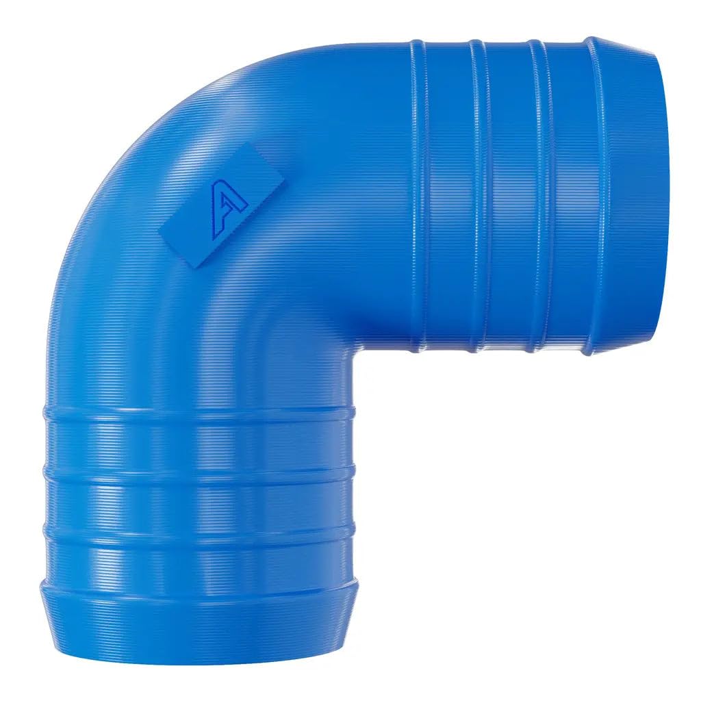 54mm 90 Degree Barbed Plastic Hose Elbow Joiner Connector Blue