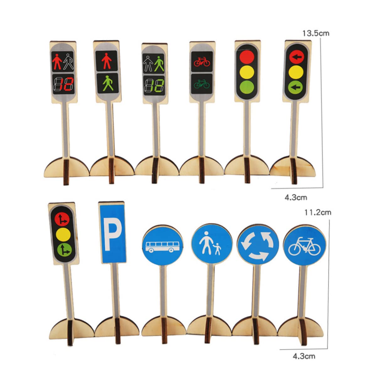 Sosoport 1Set Educational Traffic Sign Road Sign Models for Cognitive Learning Imaginative Play Traffic Safety Awareness Present