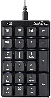Perixx PERIPAD-303 Wired USB Backlit Mechanical Numeric Keypad, Kailh Brown Switch Illuminated Number Keypad with Office Shortcut Keys, Full Size 22 Keys