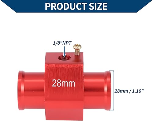 Miniatura 3 de Kit de sensor universal de temperatura de agua de 12 V24 V, adaptador rojo NPT de 18 pulgadas de 1.10 pulgadas, 190'F encendido - 175'F apagado para