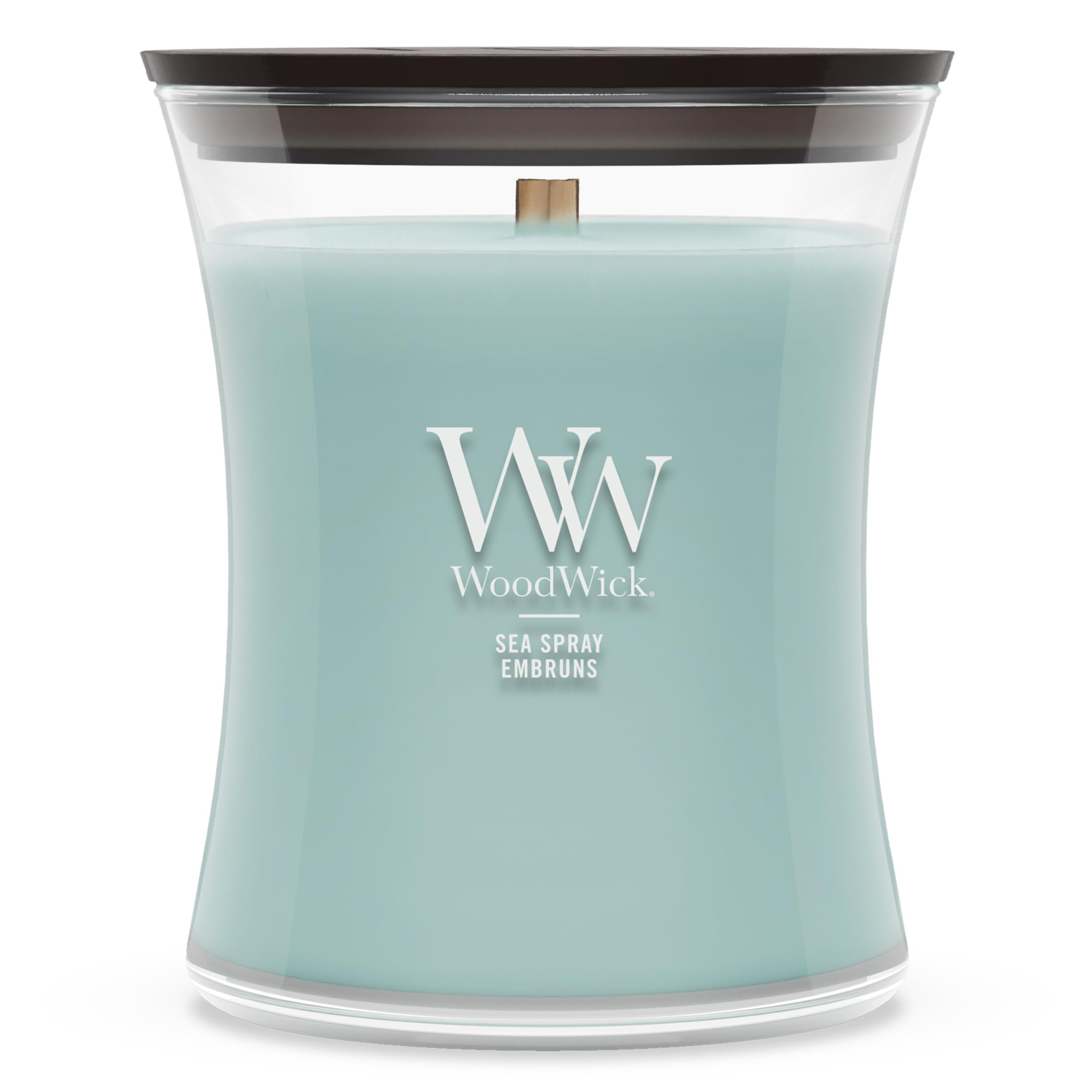 WoodWick Duftkerze | Mittlere Hourglass-Kerze | Sea Spray | Perfekte Geschenke für Frauen