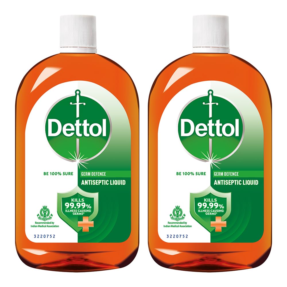 Dettol Antiseptic Liquid for First Aid, Surface Disinfection and Personal Hygiene 750ml (Pack of 2)