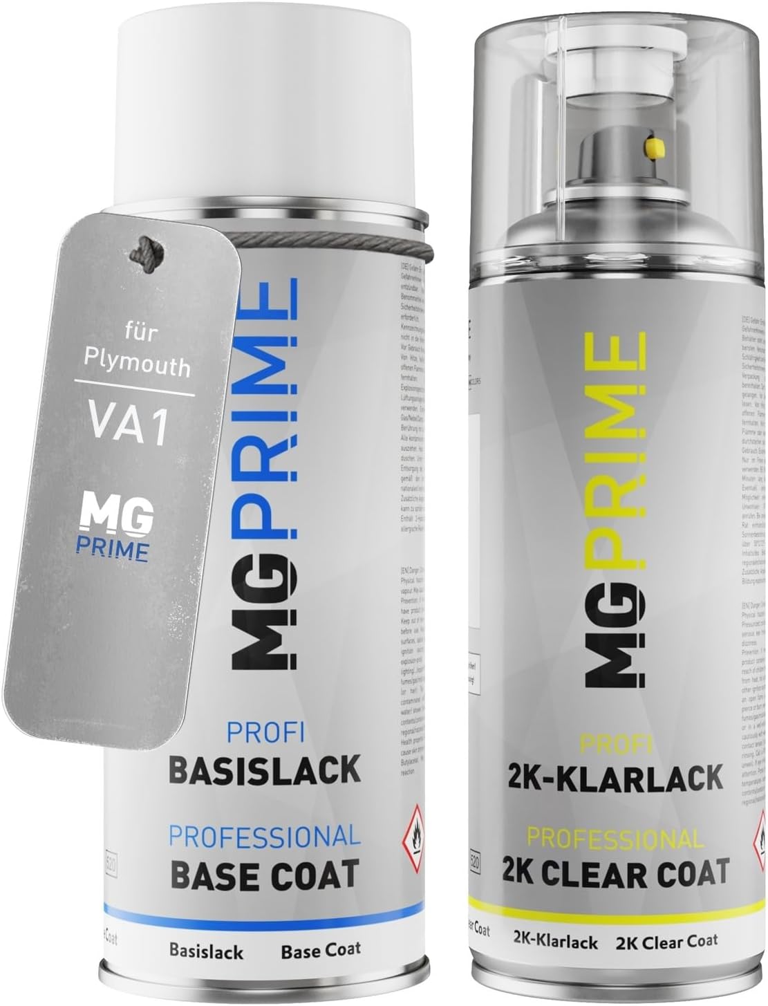 Car paint 2K spray can set for Plymouth VA1 Sterling Silver Metallic Base coat 2K clear coat spray can