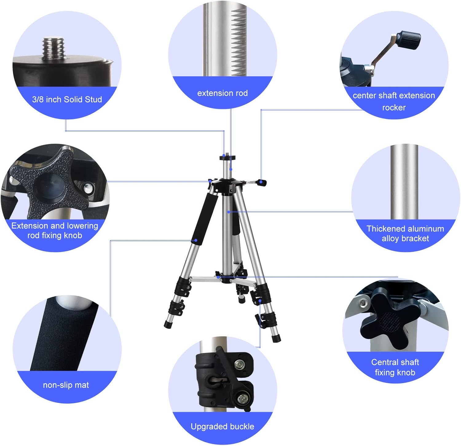 Crazy Deals SKERELL Projector Stand,Universal Laptop Stand,Multi-Function Aluminum Alloy Tripod Stand with Tray and Ball Head,Carry Bag,Adjustable Height from 17-48 inch(Silver) 🛒 Crazy Deals SKERELL Projector Stand,Universal Laptop Stand,Multi-Function Aluminum Alloy Tripod Stand with Tray and Ball Head,Carry Bag,Adjustable Height from 17-48 inch(Silver)