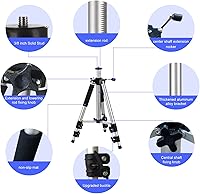 Vista 5 de SKERELL Trípode ajustable para proyector: altura universal de pie para laptop de 17" a 48" con bandeja de cabeza de bola bolsa de transporte