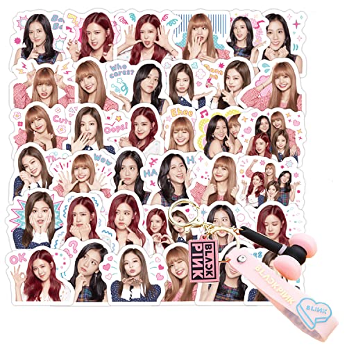 Ensemble cadeaux Blackpink - 80 Autocollants/ 1 Porte-clés , black pink accesoire, Blackpink Merchandise Coffret Cadeau , Coffret Cadeau Fans de Blackpink Cover