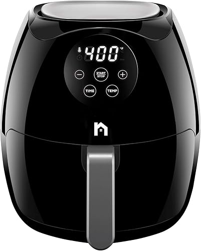 Freidora de aire digital de 3.5 litros con cesta plana, freidora de aire con pantalla táctil, cesta antiadherente apta para lavavajillas, utiliza
