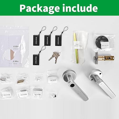 Miniatura 7 de Cerradura de puerta con huella dactilar, cerradura de puerta inteligente con mango de teclado, cerradura electrónica digital para puerta delantera,