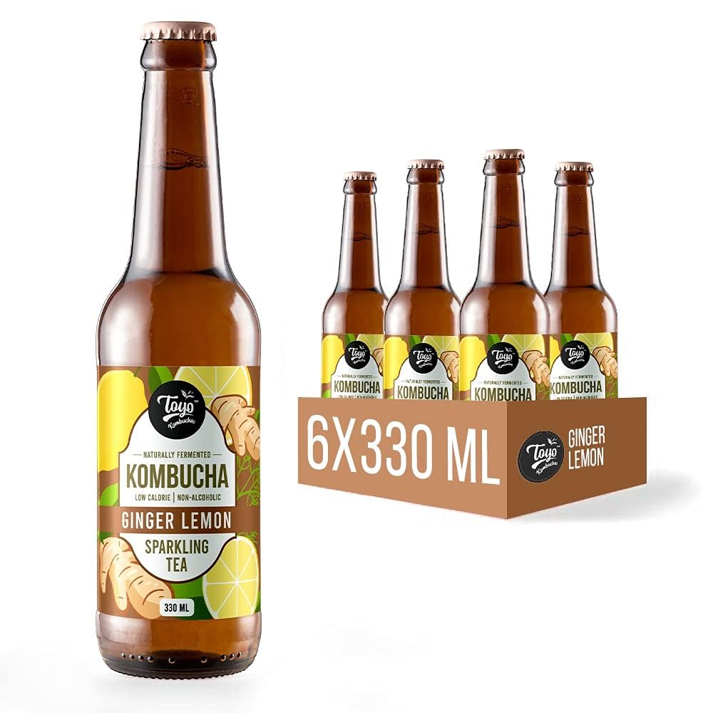Toyo Kombucha - Sparkling Fermented Tea | Ginger Lemon | 330ml (Pack of 12) - Rich in Probiotics and Antioxidants (B0CHJ8P44L) Amazon Price History, Amazon Price Tracker