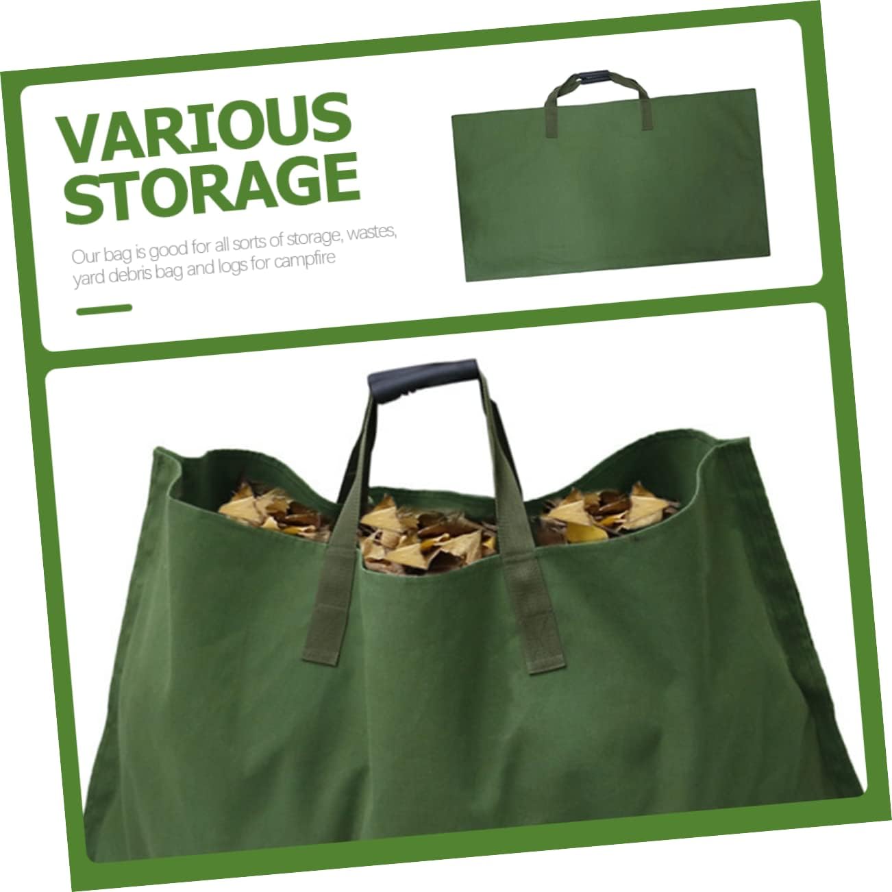 Leaves Storage Bag Large Gardening Waste Bag with Handles Design for -up for Lawn and Patio Debris Collection