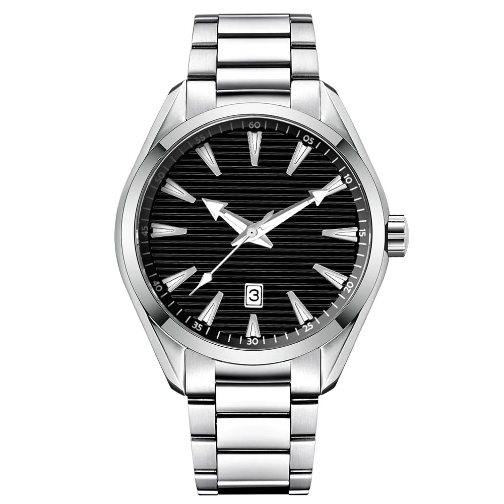 Shocknshop Analog Stylish Round Dial Date Display Stainless Steel Watches for Mens (Black Dial and Silver Strap) -WCH87 (B0CJNYCMPM) Amazon Price History, Amazon Price Tracker