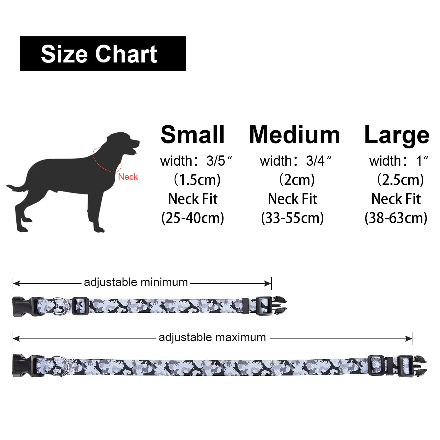 Adjustable Dog Collar with Patterns, Ultra Comfy Soft Nylon Breathable Pet Collar for Small Medium Large Dogs (L, Floral Orange) — view 43
