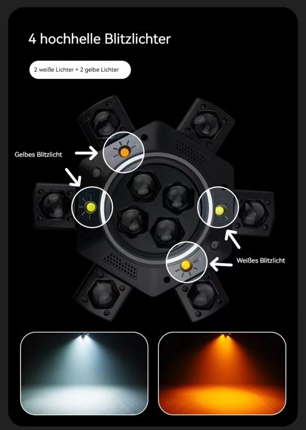Multi-Beam-LED-Atmosphärenlicht, Moving Head LED DJ Bühnenlicht, 150W 4 Lampenarm RGBW Gobo Beam Discolicht Partylicht mit Fernsteuerung, für DJ Bar Geburtstag Club Hochzeit