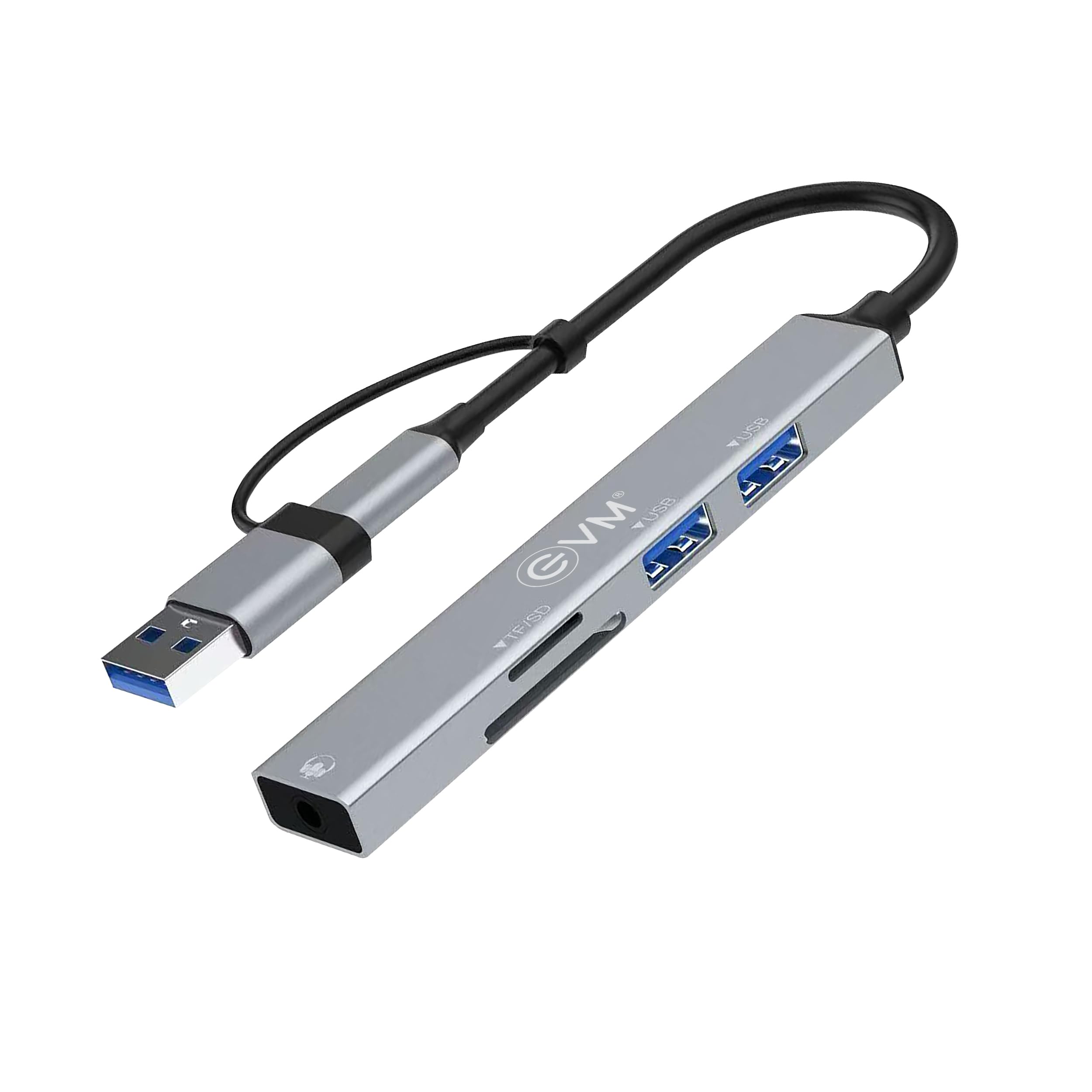 EVM USB 3.0 + Type-C HUB (Model: EVM-2U1) with 2-in-1 Card Reader|High-Speed Data Transfer, Multiport Adapter for Laptop, MacBook, PC & More-image-33