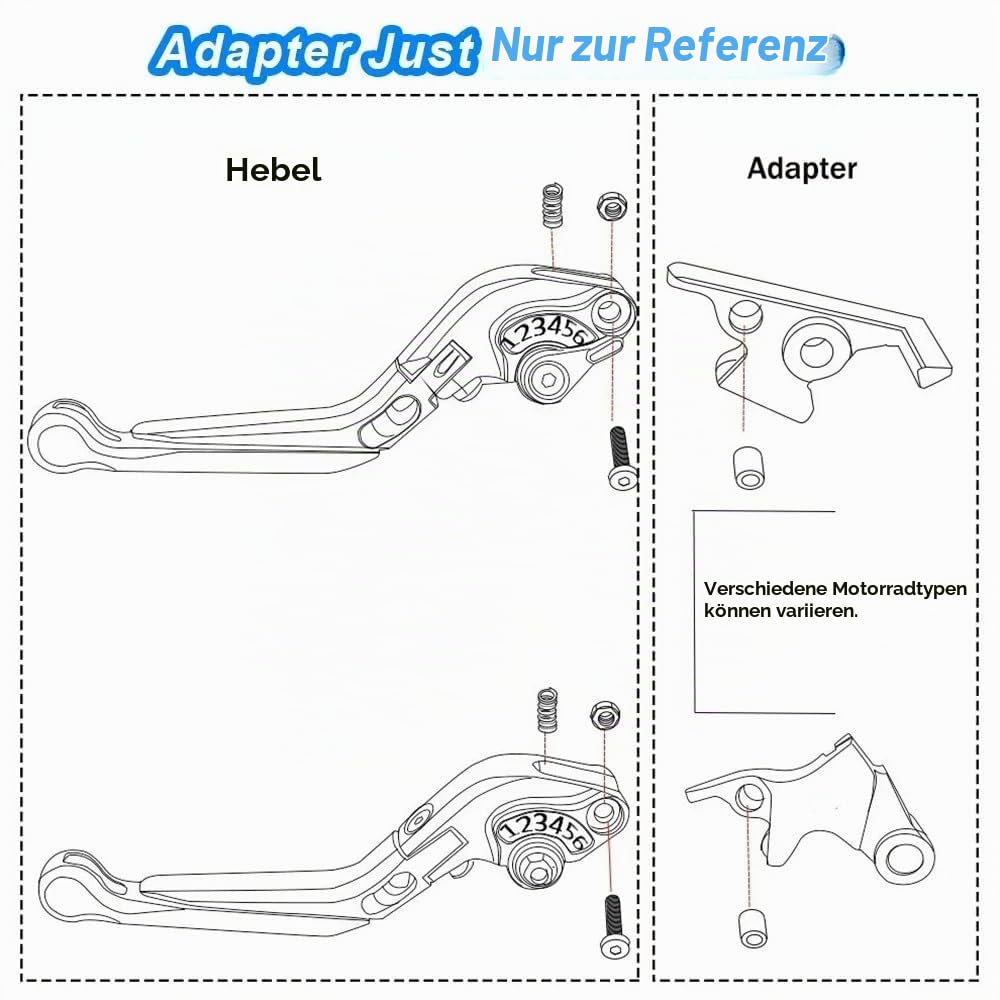 für MT-07 MT07 2018 2019 2020 Bremskupplungshebel Motorrad Zubehör CNC Lenker Verstellbar Faltbar Erweiterbar Blau