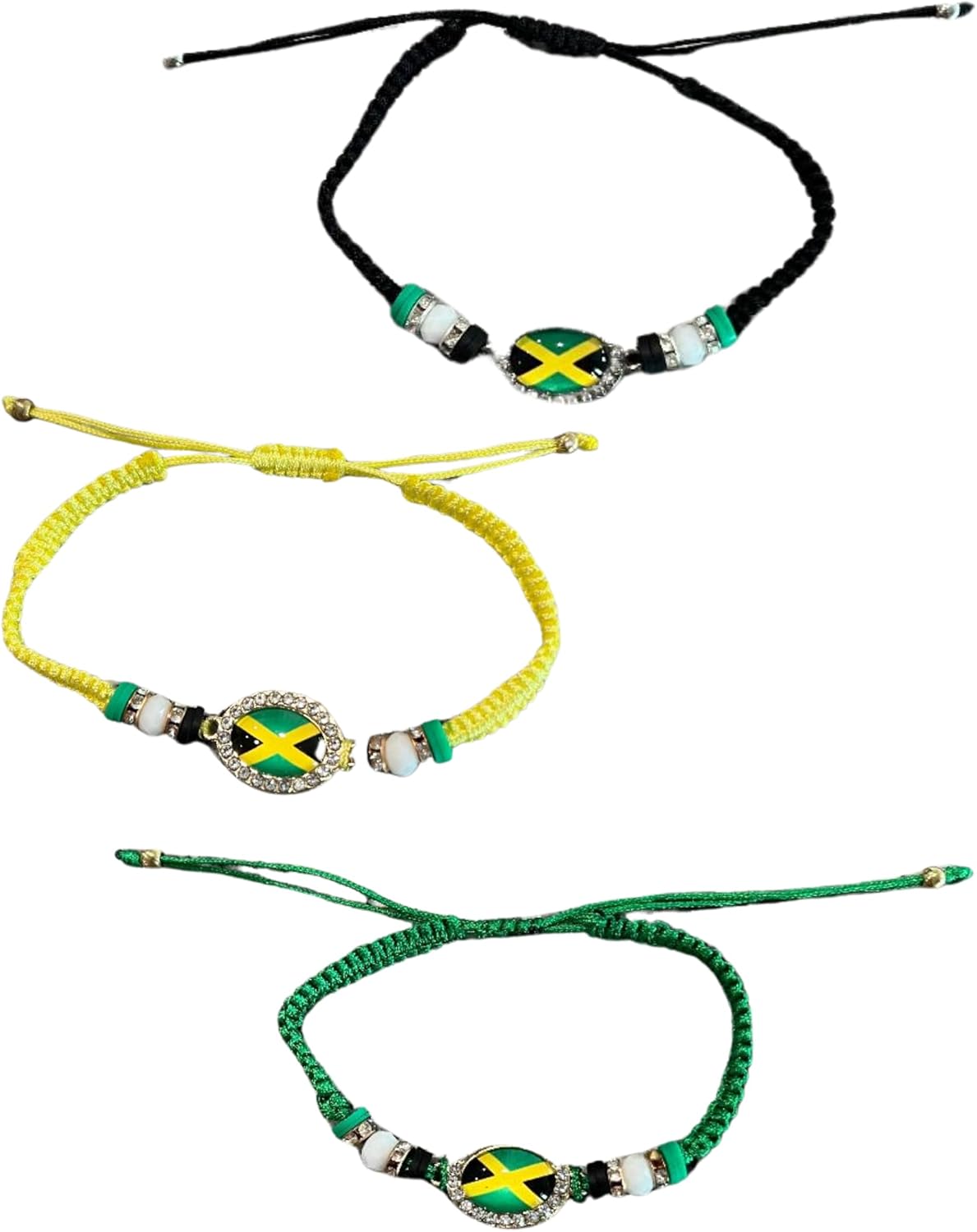 Lunch Money Jamaica Jamaican Flag Adjustable Wrist Wrap Bracelet Rope Bracelet Friendship Bracelet Anklets Jewelry for Women - Jamaica Pride Bracelet - Assorted Colors - Includes 1 Bracelet - Image 2