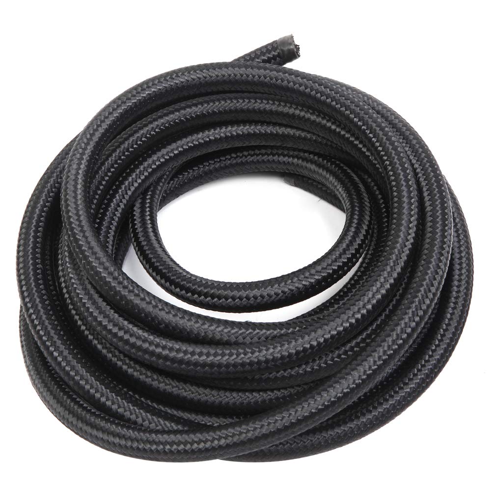 20 Feet 8AN AN8 3/8” Fuel Line Hose Braided Stainless Steel Oil Gas Fuel Hose CPE Synthetic Rubber L