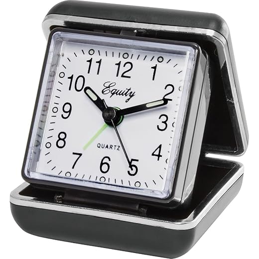 Equity 20080 Quartz Analog Fold Up Travel Alarm Clock product