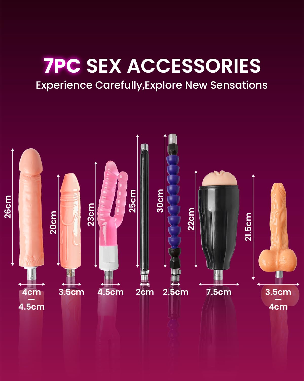 Máquina Sexual Automática con 7 Accesorios y Control Remoto | Sex Machine de Empuje con Conector 3XLR | Ángulo Ajustable y 330 RPM | Máquina de Sexo para Hombres, Mujeres | Masaje de Punto G y Anal