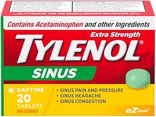 TYLENOL Extra Strength Sinus eZ Tabs, Relieves Sinus congestion and other sinus Symptoms, Daytime, 20ct