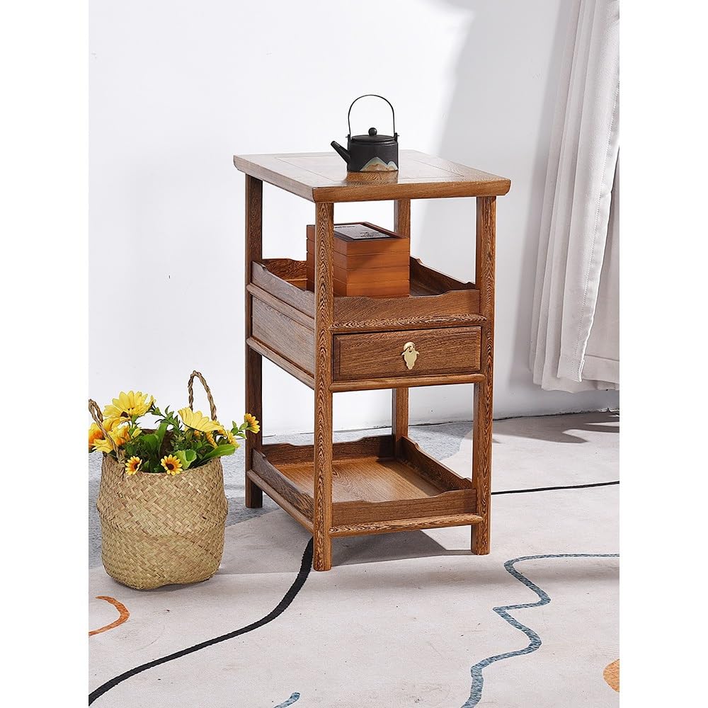 eexbz Sofa Wooden Small Coffee Table Chinese Style Simple Balcony Small Side Table Sofa Side Table Corner Table Sofas for Living Room