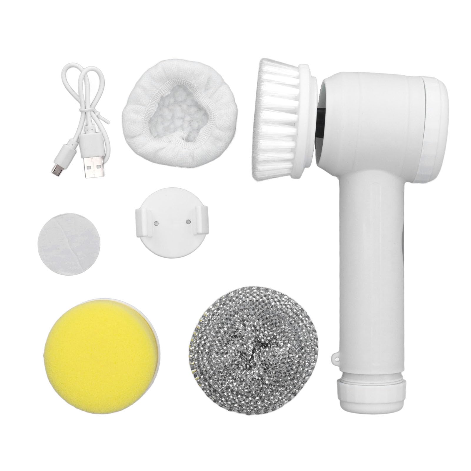 Handheld Scrubber Portable Scrubber Electric Spin Scrubber Rechargeable Electric Cleaning Brush Cordless Power Scrubber with 4 Brush Heads