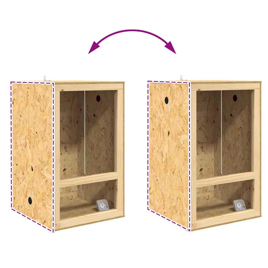 vidaXL Terrarium Braun 50 x 50 x 80 cm OSB, Rustikales quadratisches Terrarium für Reptilien, Amphibien und Nagetiere