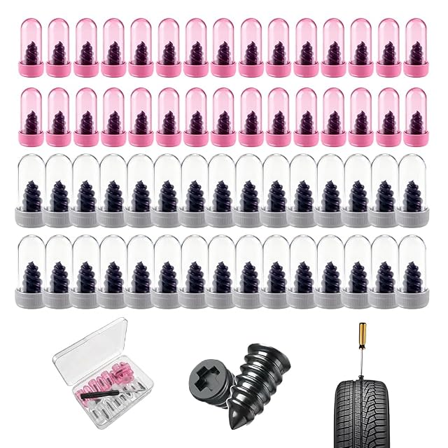 Tire Repair Rubber Nails Kit Vacuum Tire Repair Kits Spiral Rubber Screws Tire Quick Puncture Repair Tools for