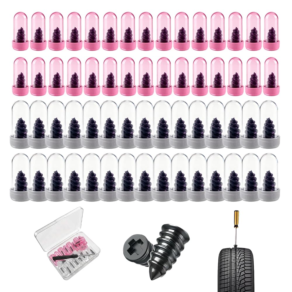 Tire Repair Rubber Nails Kit Vacuum Tire Repair Kits Spiral Rubber Screws Tire Quick Puncture Repair Tools for