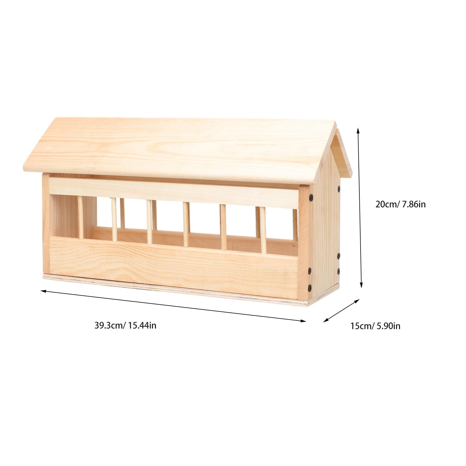 Abaodam Mangiatoia Automatica per Piccioni in Legno Spesso 40 Cm Multi-slot Resistente per Uccelli e Pollame, Mangiatoia per Uccellini da Esterno Adatta a Cortili e Fattorie