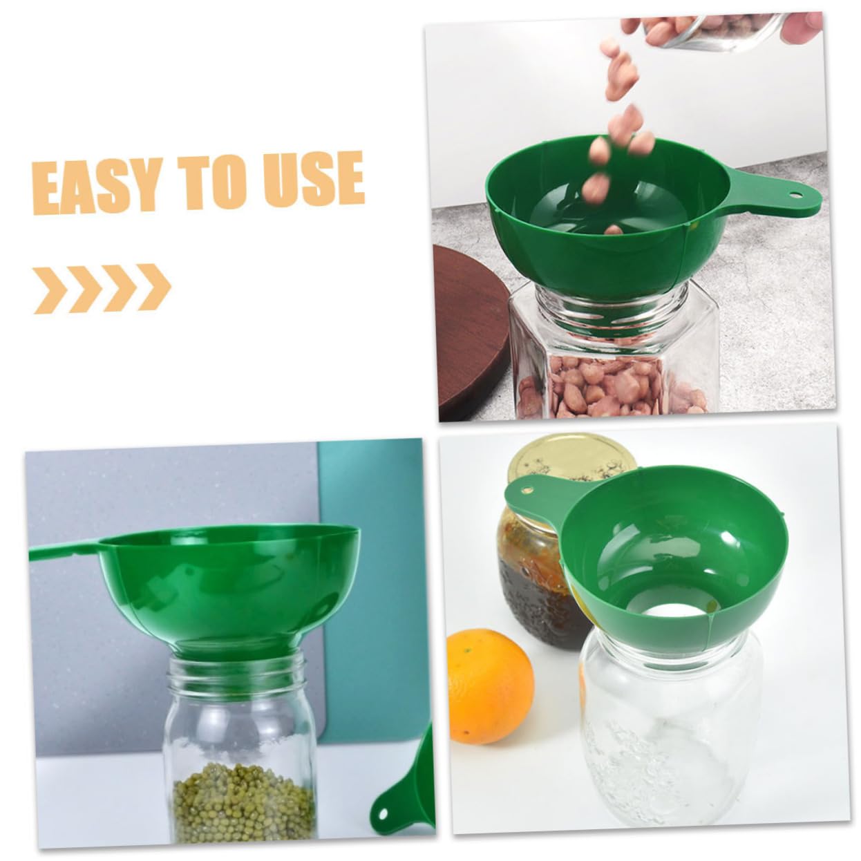IMIKEYA 2 Set Imbuto Imbuti Dell'olio Imbuti Per Riempire Bottiglie Da Cucina in Plastica Per Riempire Le Bottiglie Accessori Da Cucina Pp Green 4 Pezzi * 2