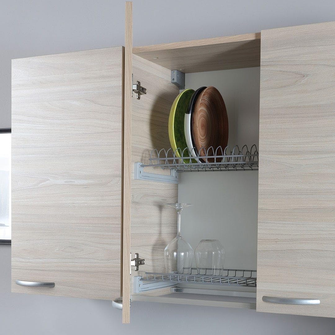 Cucina in Kit 120 cm Olmo con Mobile Sottolavabo e Pensile con 3 Ante - Design Naturale