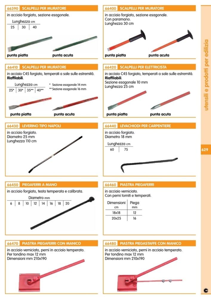 12PZ SCALPELLI A TAGLIO DA MURO CM.30 NextradeItalia Mod.FERX.DTER