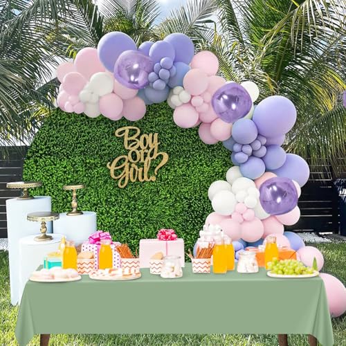 Image of Mulbozy 4 Pcs Sage Green Plastic Table Cloth Disposable, 54 x108 Inch