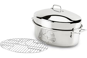 All-Clad Stainless Steel Covered Oval Roaster 19 x 12 x 10 Inches