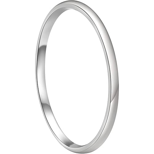 CROWNAL 1mm 2mm 3mm 4mm 5mm 6mm 7mm 8mm Tungsten White/Yellow Gold/Rose Gold Plated Wedding Band Ring Men Women Plain Dome Polished Comfort Fit