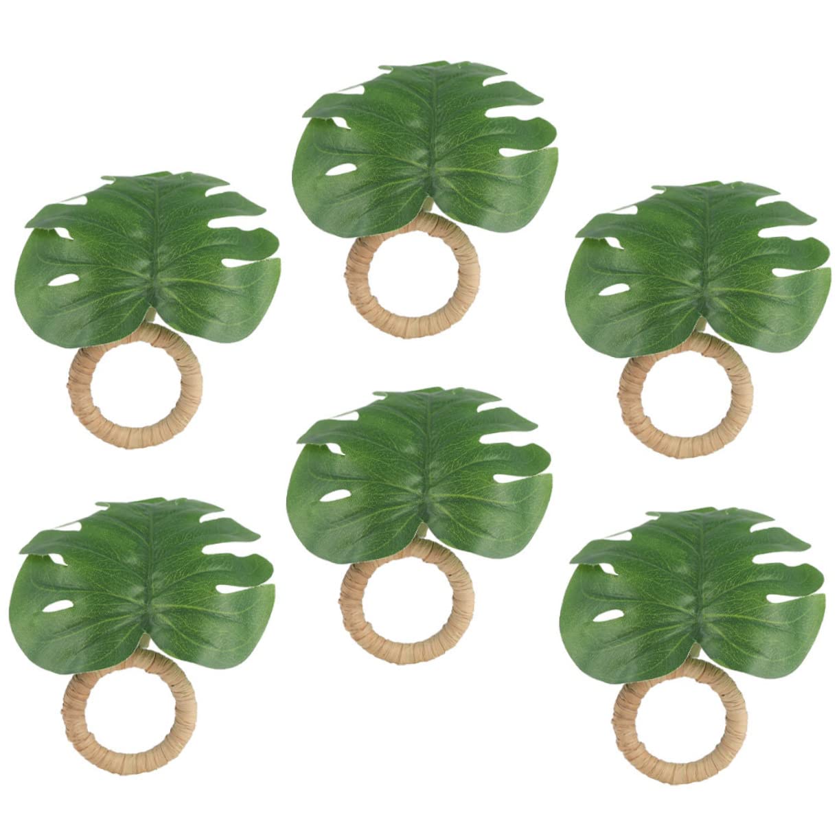 Mobestech 4 Set Portatovagliolo Portatovaglioli Verdi Arredamento Guidato Con Nozze Per Forniture Di Tovaglioli Fibbia Del Tovagliolo Realistica Anello Tovagliolo Pp 6 Pezzi*4