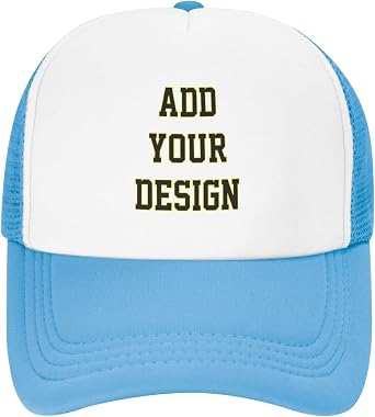Custom Kids Baseball Hat Personalized Boys/Girls Sports Cap Add Your Image/Text/Logo/Photo Black