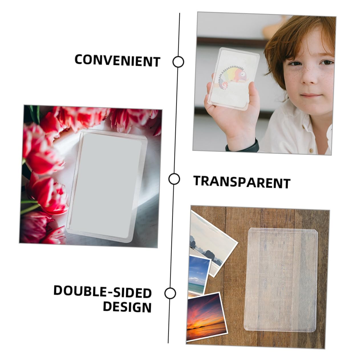 Operitacx 4 Sätze Transparente Fotokarten Schutzhüllen Doppelseitige Kartenhüllen Für Sammelkarten Fotos Und Postkarten Leicht Und Tragbar 30 Stück * 4