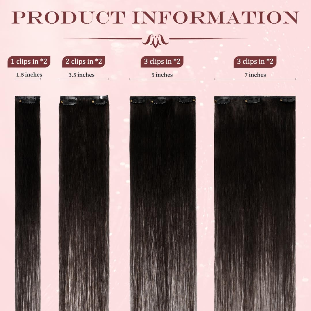 UK-Fashion-Shop Human Hair Extensions Clips in Real Hair Extension 8pcs 18 clips Long Straight Natural 22inch(75g)#1B Natural Black - Image 3