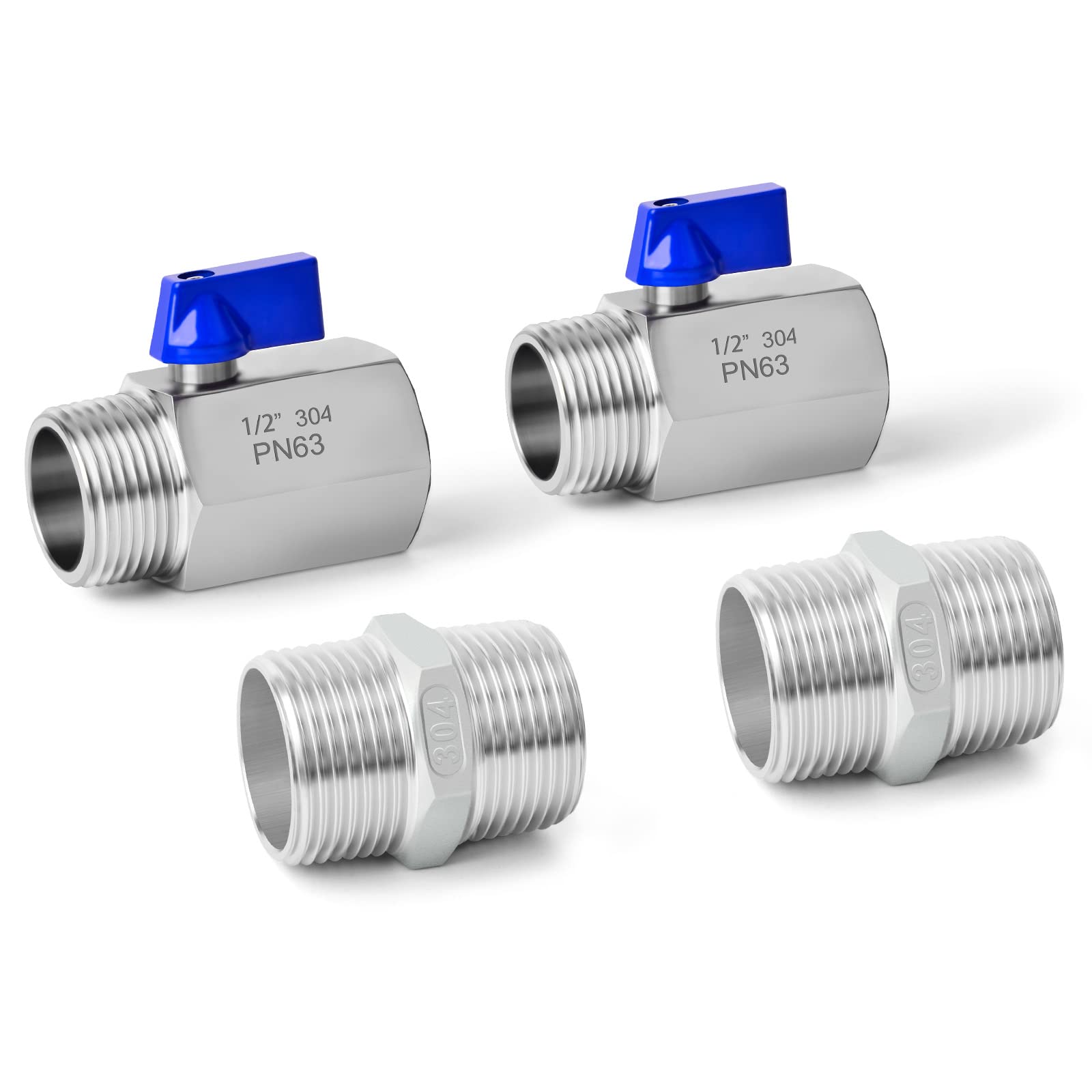 Bwintech 2 stuks 1/8 female naar 1/4 male BSP Thread Stainless Hex Bushing Reducing Connector voor buisverbinding conversie