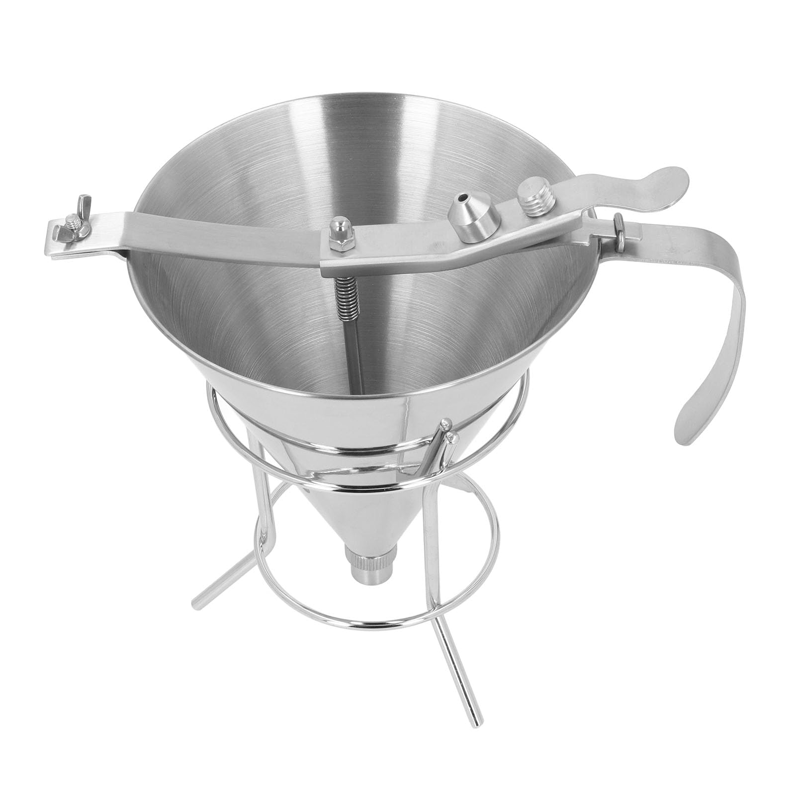 EMUKOEP Embudo para Hornear Versátil de Acero Inoxidable con Soporte para una Fácil Decoración de Pasteles y Dulces, 32.66 Oz